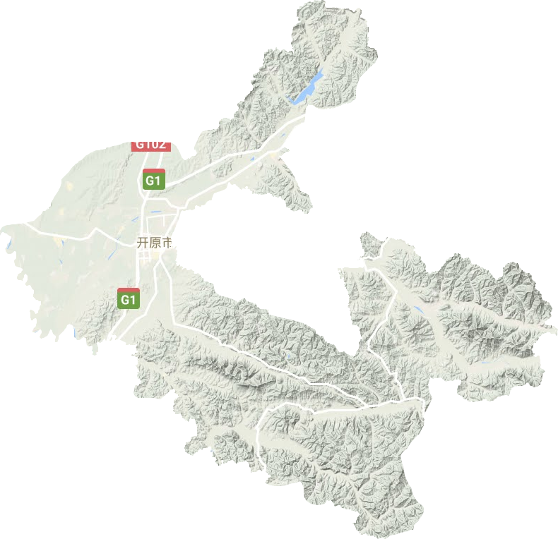 开原市地形地图