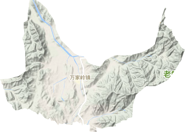 万家岭镇地形地图