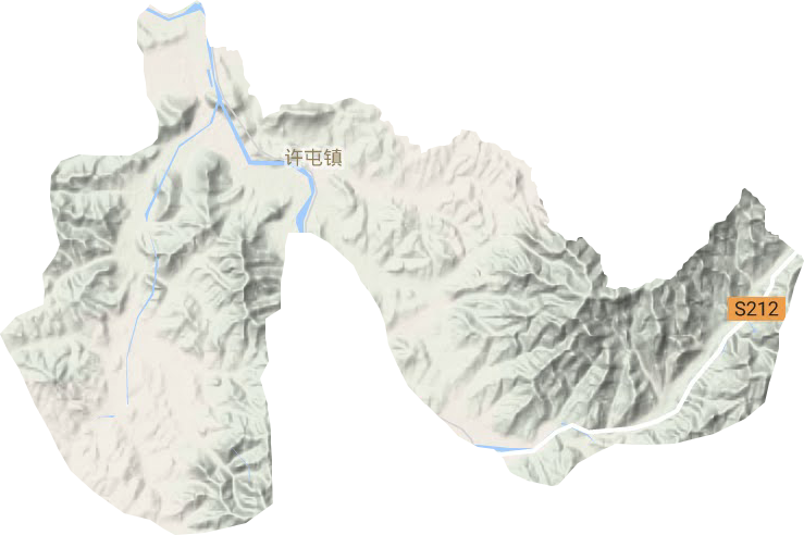 许屯镇地形地图