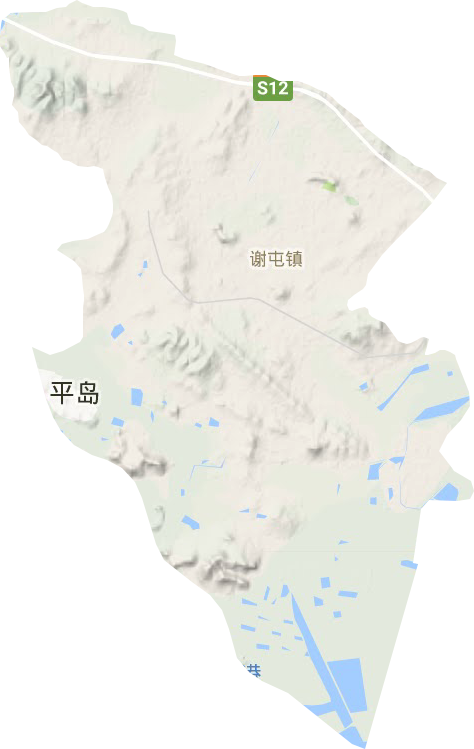 谢屯镇地形地图