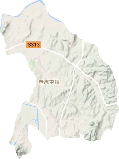 老虎屯镇地形地图