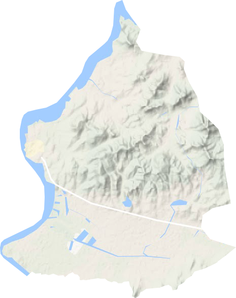 红沿河镇地形地图