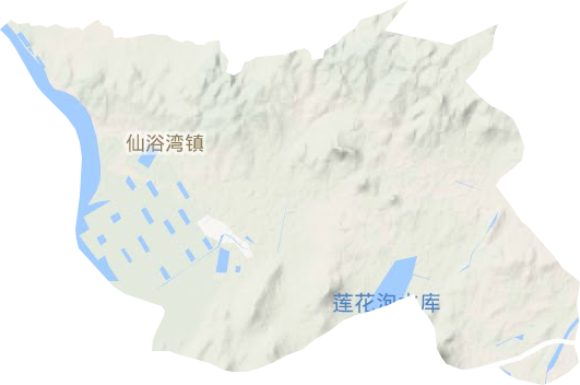 仙浴湾镇地形地图