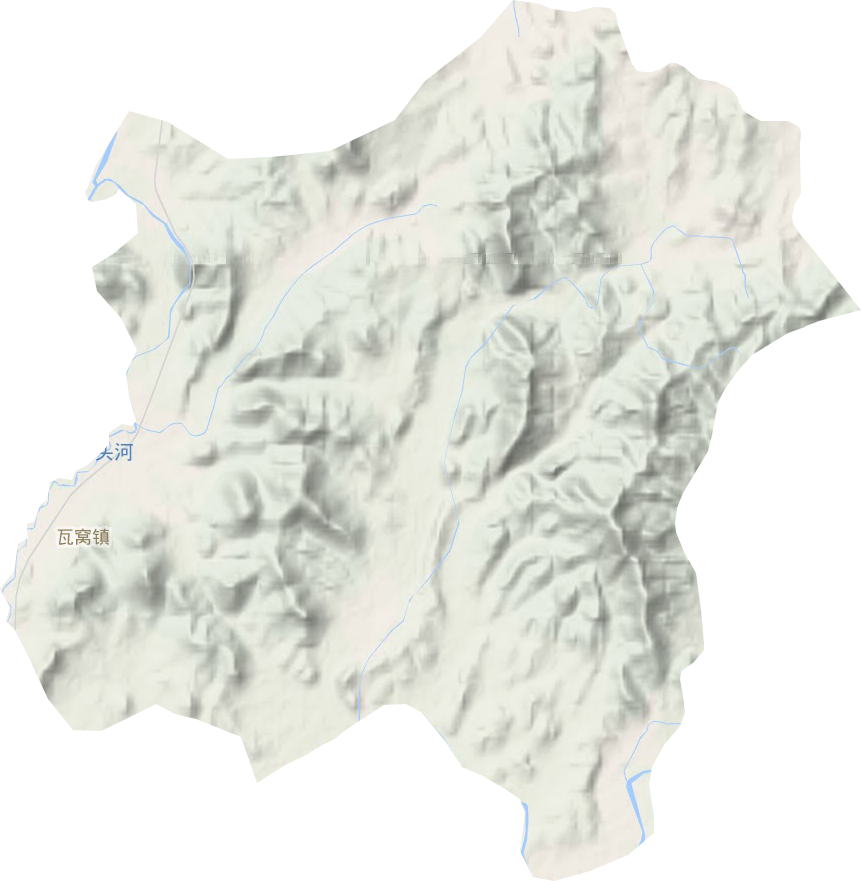 瓦窝镇地形地图