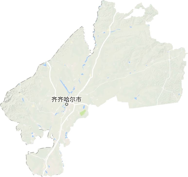 齐齐哈尔市地形地图