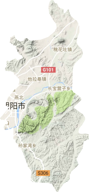 双塔区地形地图