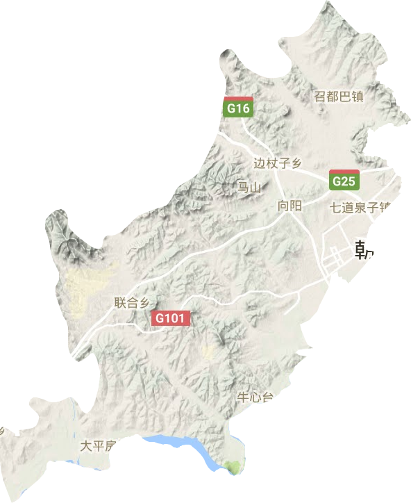 龙城区地形地图