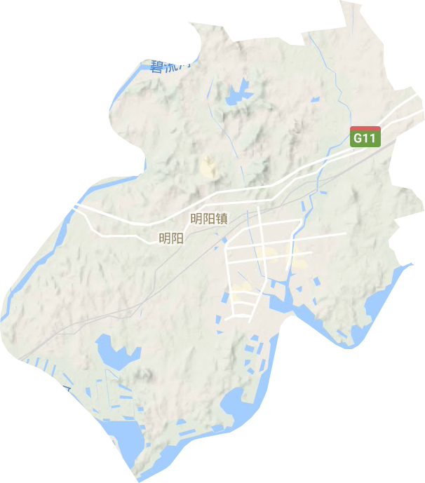 明阳街道地形地图