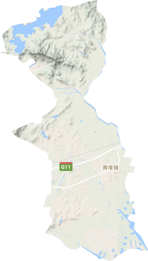 青堆镇地形地图