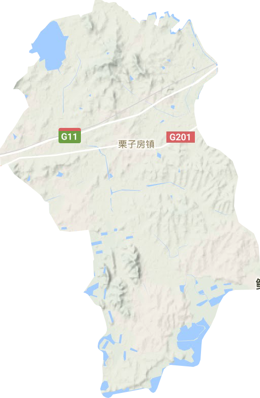 栗子房镇地形地图