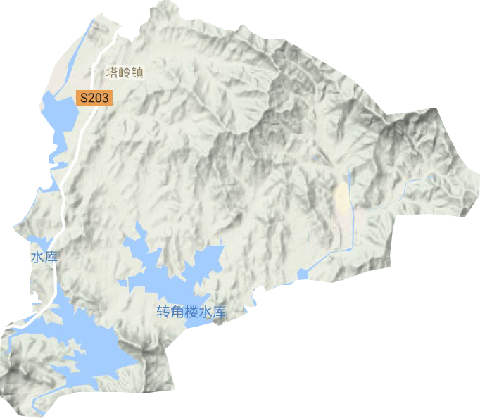 塔岭镇地形地图