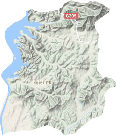 荷花山镇地形地图