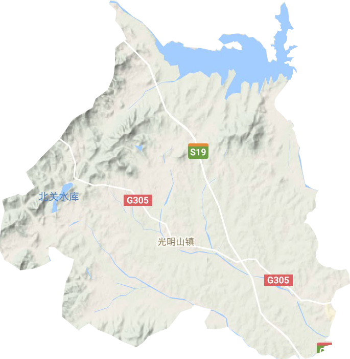 光明山镇地形地图
