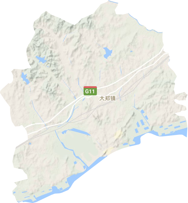 大郑镇地形地图