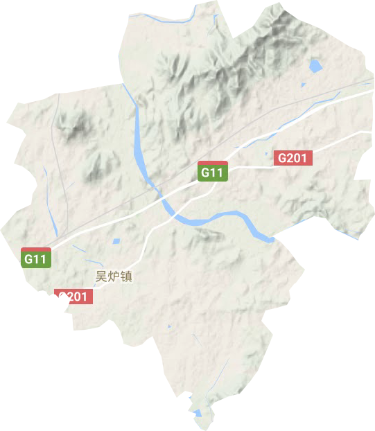 吴炉镇地形地图