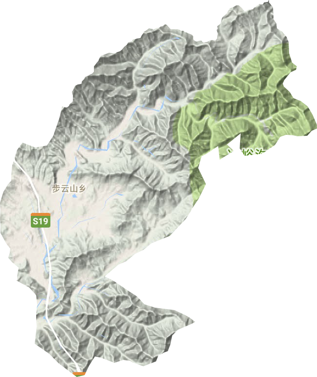 步云山乡地形地图