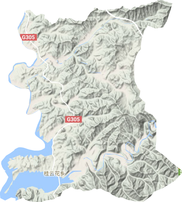 桂云花满族乡地形地图
