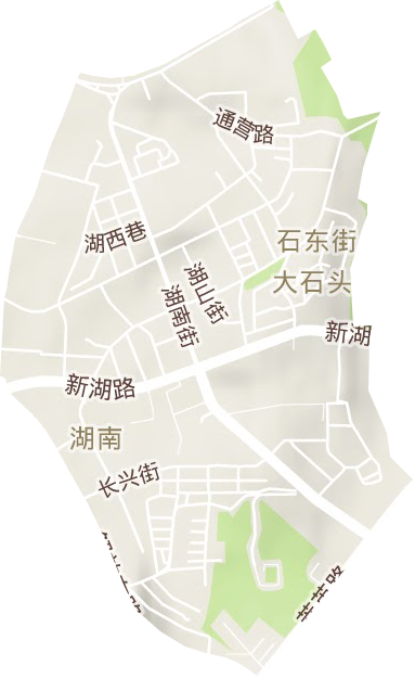 湖南街道地形地图