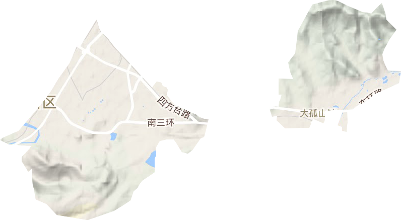 旧堡街道地形地图