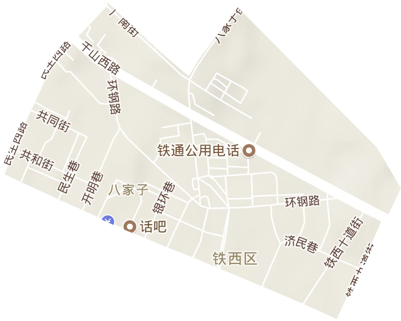 八家子街道地形地图