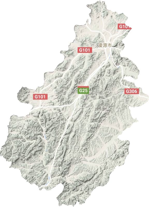 凌源市地形地图
