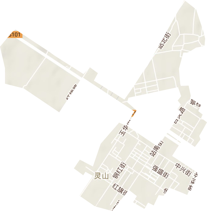 灵山街道地形地图