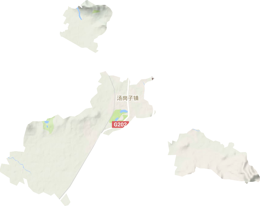 汤岗子街道地形地图