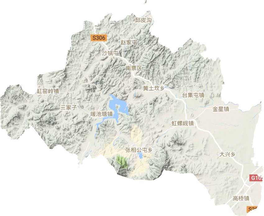 南票区地形地图