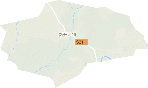 新开河镇地形地图