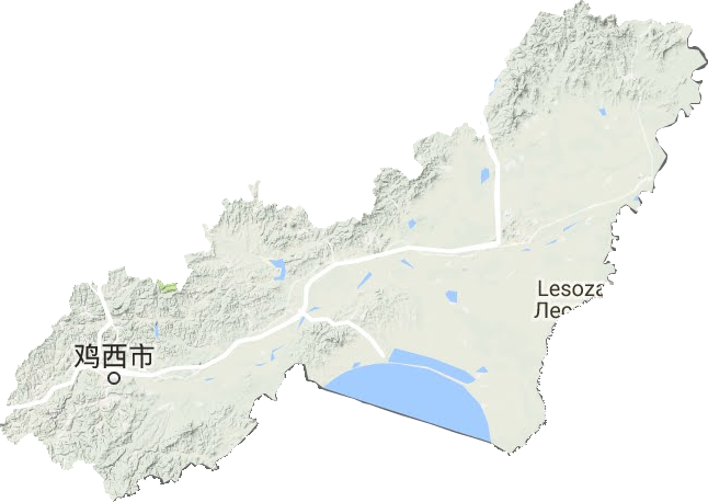 鸡西市地形地图