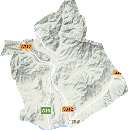 兴隆街道地形地图