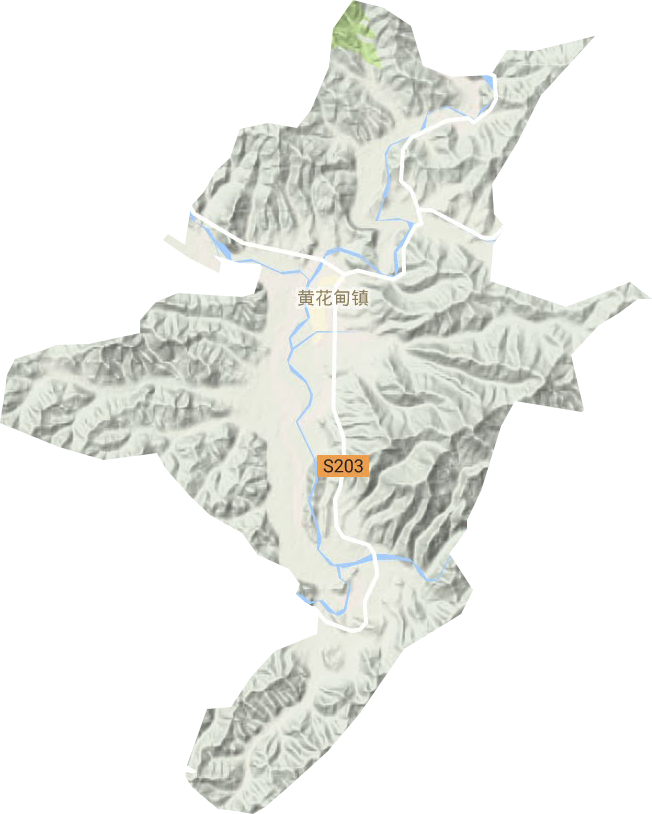 黄花甸镇地形地图