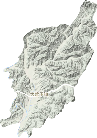 大营子镇地形地图