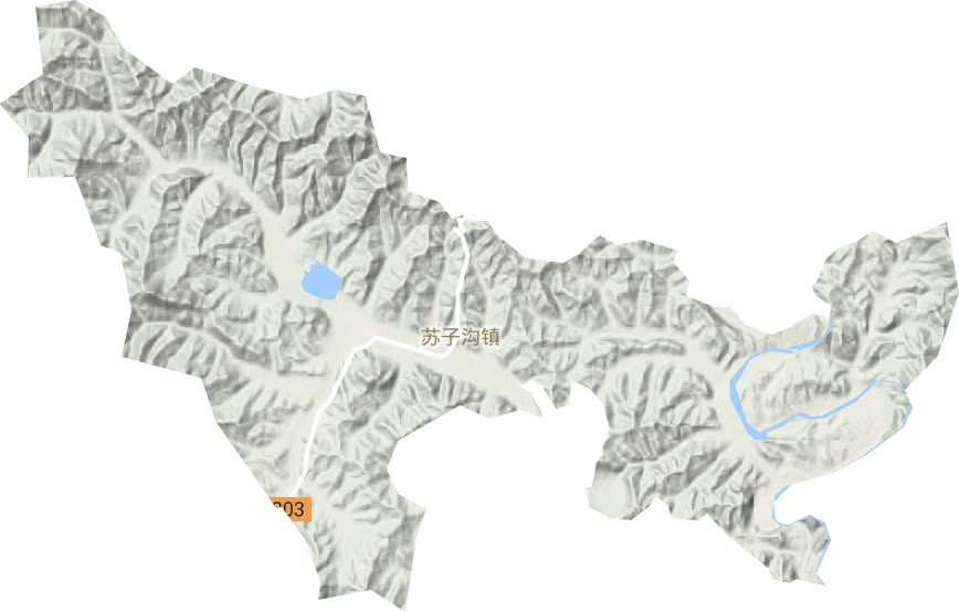 苏子沟镇地形地图