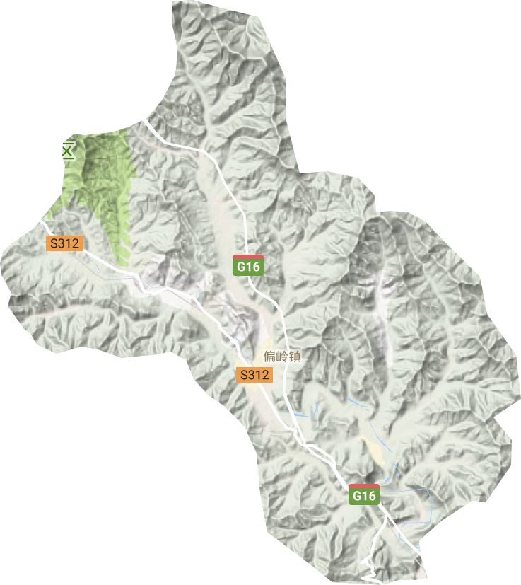 偏岭镇地形地图