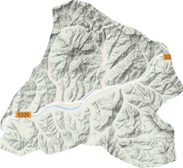 清凉山镇地形地图
