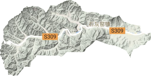 石灰窑镇地形地图