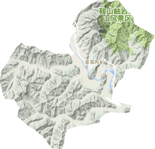 药山镇地形地图