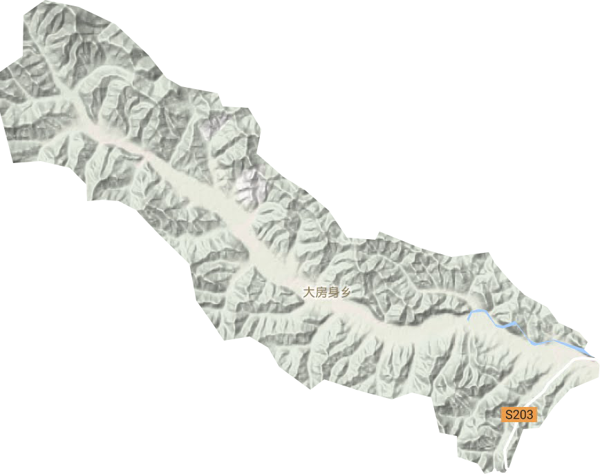 大房身镇地形地图
