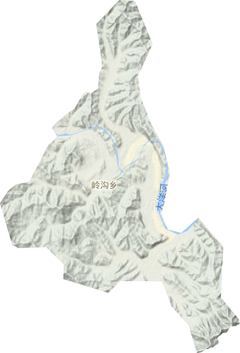 岭沟乡地形地图