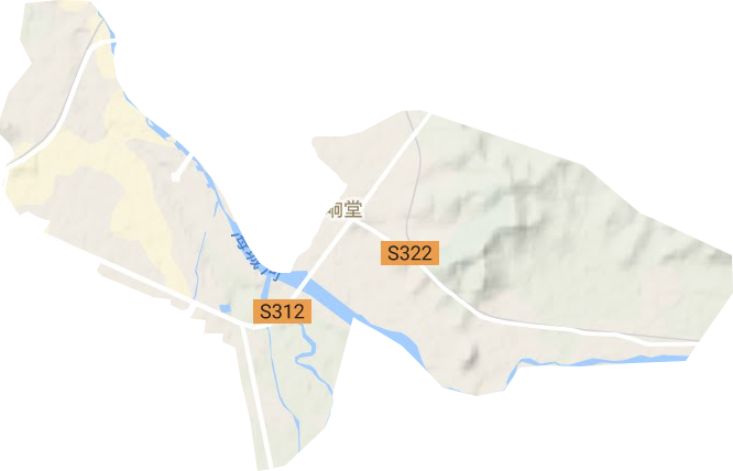 响堂街道地形地图