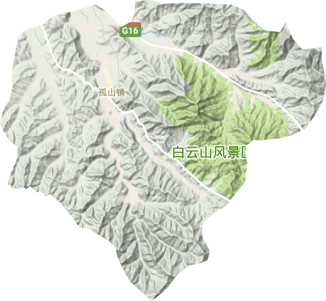 孤山镇地形地图