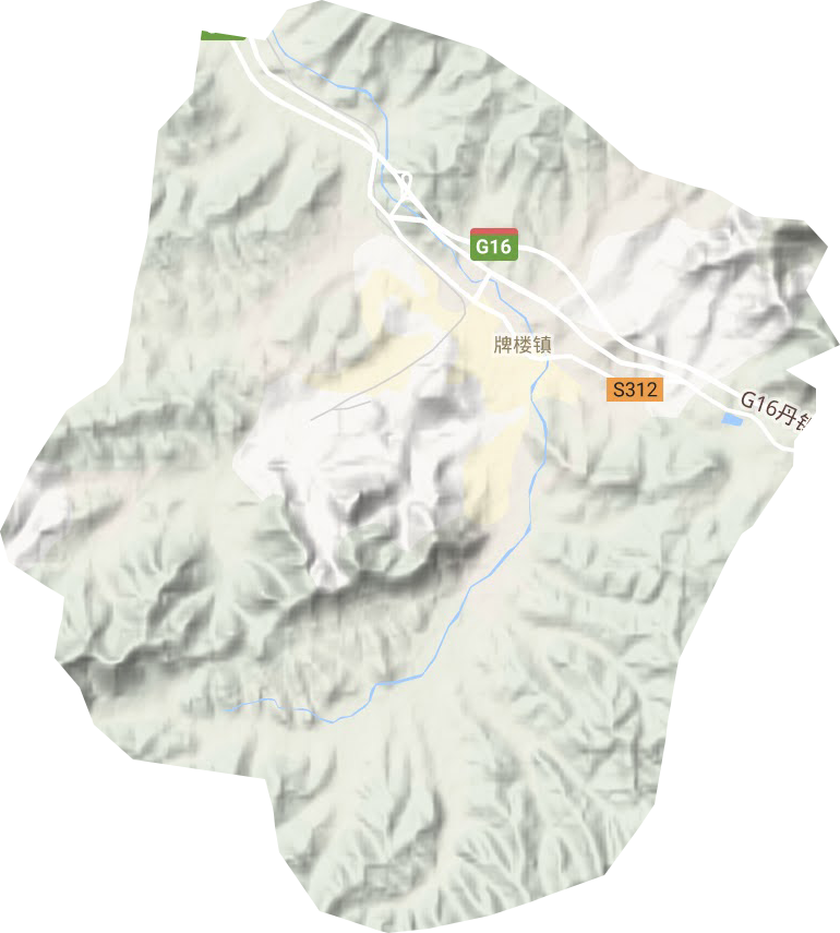 牌楼镇地形地图