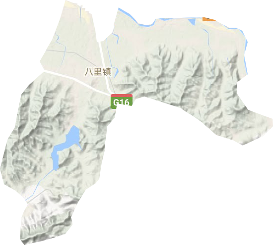 八里镇地形地图