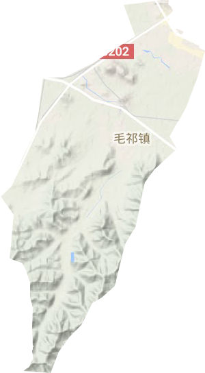 毛祁镇地形地图