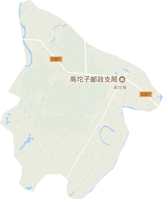 高坨镇地形地图