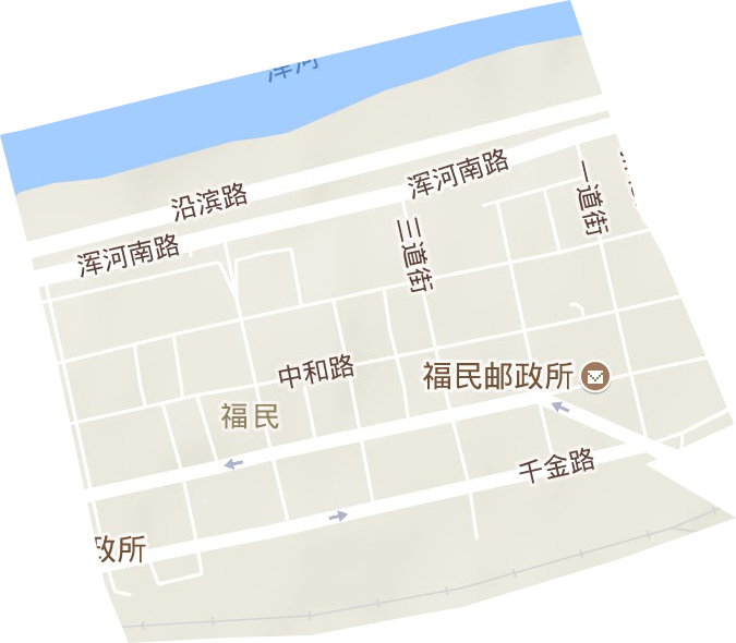 福民街道地形地图