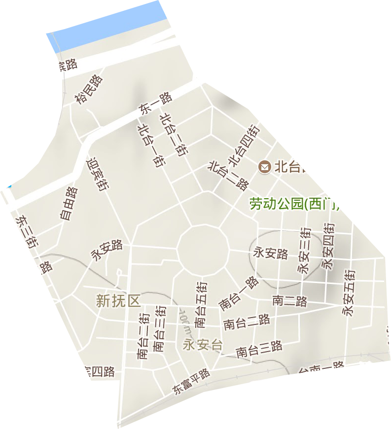 永安台街道地形地图