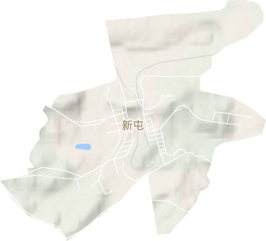 新屯街道地形地图