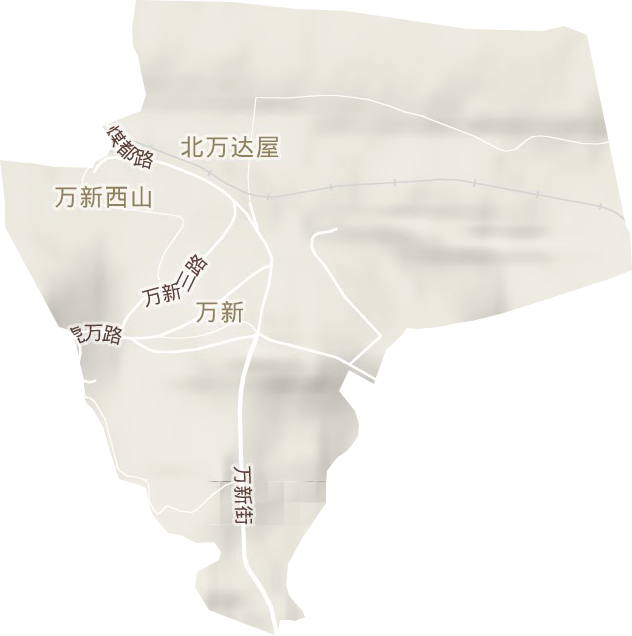 万新街道地形地图
